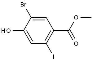 Methyl 5-bromo-4-hydroxy-2-iodobenzoate 结构式