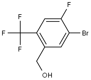 (5-Bromo-4-fluoro-2-(trifluoromethyl)phenyl)methanol 化学構造式