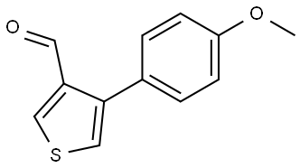 4-(4-methoxyphenyl)thiophene-3-carbaldehyde Struktur