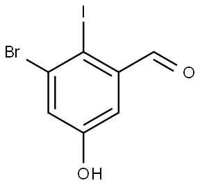 3-Bromo-5-hydroxy-2-iodobenzaldehyde Struktur