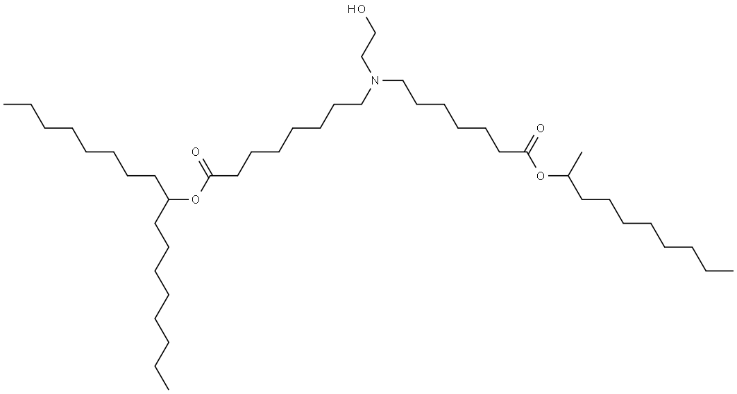 heptadecan-9-yl 8-((7-(decan-2-yloxy)-7-oxoheptyl)(2-hydroxyethyl)amino)octanoate Structure