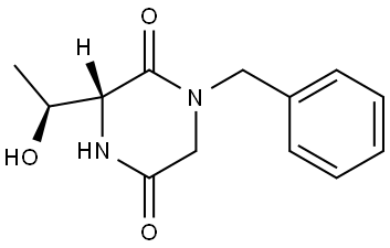 (R)-1-benzyl-3-((S)-1-hydroxyethyl)piperazine-2,5-dione 结构式