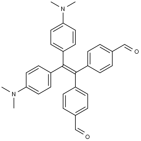 4,4'-(2,2-bis(4-(dimethylamino)phenyl)ethene-1,1-diyl)dibenzaldehyde,2100282-97-9,结构式