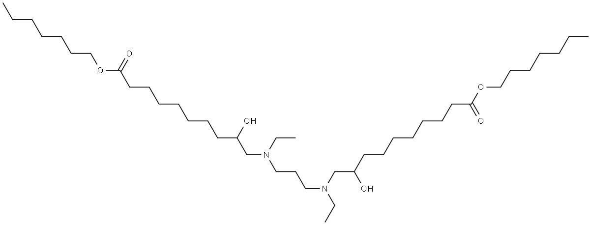 diheptyl 10,10'-(propane-1,3-diylbis(ethylazanediyl))bis(9-hydroxydecanoate) Structure