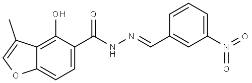 4-Hydroxy-3-methyl-5-benzofurancarboxylic acid (2E)-2-[(3-nitrophenyl)methylene].. 化学構造式