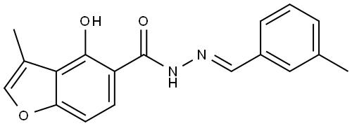 4-Hydroxy-3-methyl-5-benzofurancarboxylic acid (2E)-2-(3-methylphenyl)methylene... 结构式