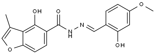 4-Hydroxy-3-methyl-5-benzofurancarboxylic acid (2E)-2-[(2-hydroxy-4-methoxypheny... 结构式