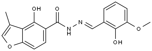 4-Hydroxy-3-methyl-5-benzofurancarboxylic acid (2E)-2-[(2-hydroxy-3-methoxypheny... 结构式