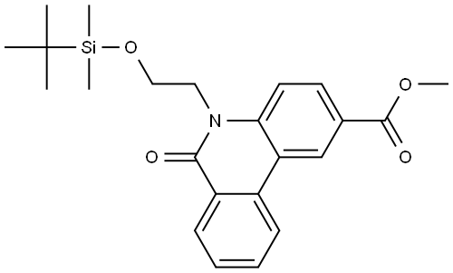 methyl 5-(2-((tert-butyldimethylsilyl)oxy)ethyl)-6-oxo-5,6-dihydrophenanthridine-2-carboxylate 结构式