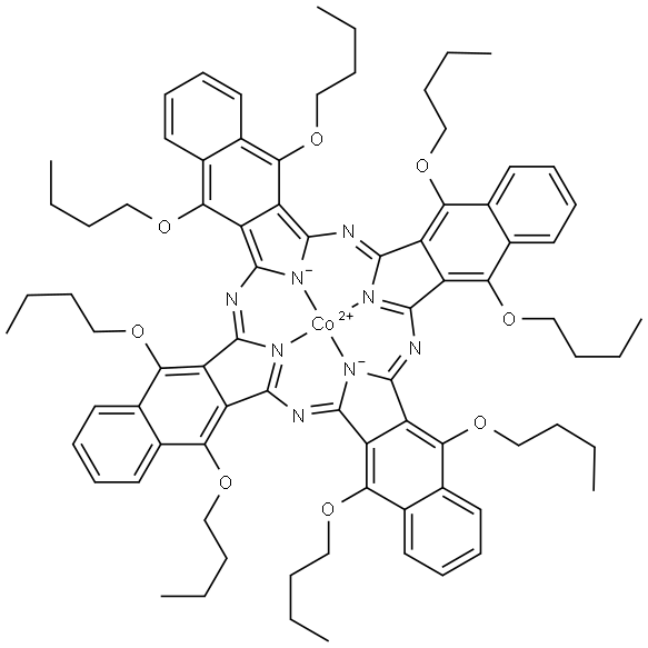 5,9,14,18,23,27,32,36-八丁氧基-2,3-萘酞菁钴 结构式