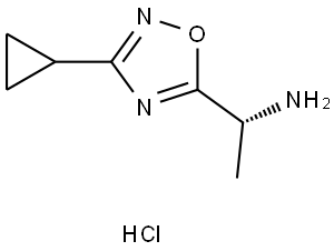 (R)-1-(3-cyclopropyl-1,2,4-oxadiazol-5-yl)ethan-1-amine hydrochloride Structure