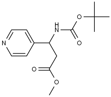 mthyl 3-((tert-butoxycarbonyl)amino)-3-(pyridin-4-yl)propanoate Structure