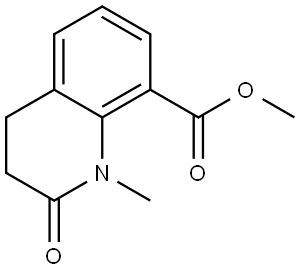 Methyl 1-Methyl-2-oxo-1,2,3,4-tetrahydroquinoline-8-carboxylate 化学構造式