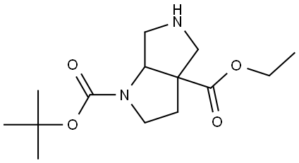 1-tert-butyl 3a-ethyloctahydropyrrolo[2.3-c]pyrrole-13a-dicarboxylate Struktur