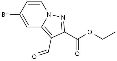 Pyrazolo[1,5-a]pyridine-2-carboxylic acid, 5-bromo-3-formyl-, ethyl ester Struktur