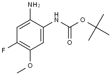 (2-氨基-4-氟-5-甲氧基苯基)氨基甲酸叔丁酯 结构式