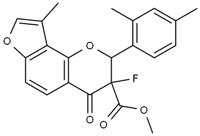 Methyl 2-(2,4- dimethylphenyl)-3-fluoro-3,4-dihydro-9-methyl-4-oxo-2H-furo[2,3-h]... 结构式