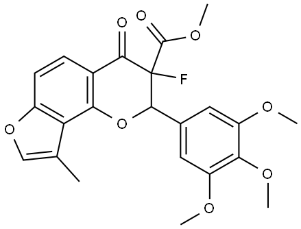 Methyl 3-fluoro-3,4-dihydro-9-methyl-4-oxo-2-(3,4,5-trimethoxyphenyl)-2H-furo[2... 结构式