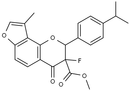 Methyl 3-fluoro-3,4-dihydro-9-methyl-2-[4-(1-methylethyl)pheynyl]-4-oxo-2H-furo[2... Structure