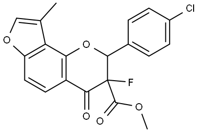 Methyl 2-(4-chlorophenyl)-3-fluoro-3,4-dihydro-9-methyl-4-oxo-2H-furo[2,3-h]-1-b... Structure