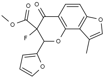 Methyl 3-fluoro-2-(2-furanyl)-3,4-dihydro-9-methyl-4-oxo-2H-furo[2,3-h]-1-benzop... 结构式