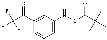 2,2-Dimethyl-1-(((3-(2,2,2-trifluoroacetyl)phenyl)amino)oxy)propan-1-one 化学構造式