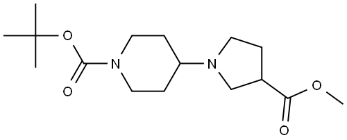 tert-butyl 4-(3-(methoxycarbonyl)pyrrolidin-1-yl)piperidine-1-carboxylate 结构式