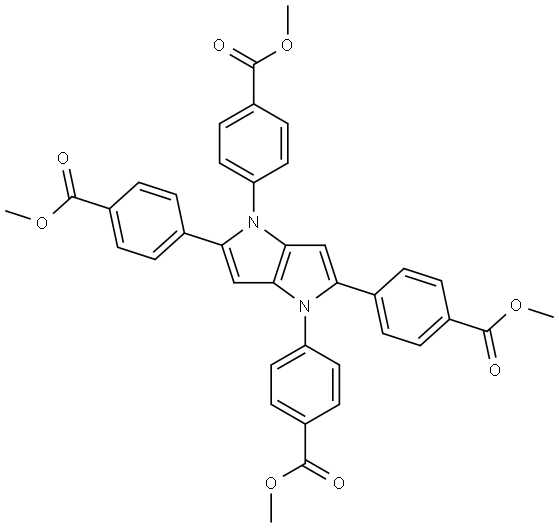 methyl 4-{2,4,5-tris[4-(methoxycarbonyl)phenyl]pyrrolo[3,2-b]pyrrol-1-yl}benzoate 化学構造式