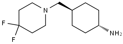 trans-4-((4,4-difluoropiperidin-1-yl)methyl)cyclohexan-1-amine Struktur