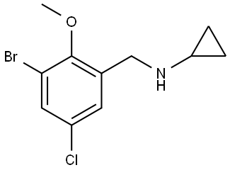 3-Bromo-5-chloro-N-cyclopropyl-2-methoxybenzenemethanamine 结构式