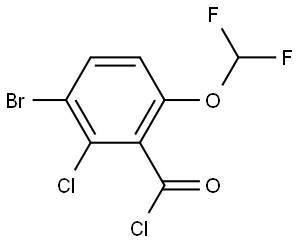 3-Bromo-2-chloro-6-(difluoromethoxy)benzoyl chloride 结构式