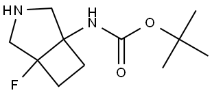 Tert-butyl (5-fluoro-3-azabicyclo[3.2.0]heptan-1-yl)carbamate 化学構造式