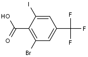 2-Bromo-6-iodo-4-(trifluoromethyl)benzoic acid,2167003-33-8,结构式
