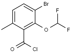 3-Bromo-2-(difluoromethoxy)-6-methylbenzoyl chloride 结构式