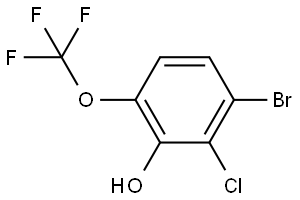 3-bromo-2-chloro-6-(trifluoromethoxy)phenol 结构式