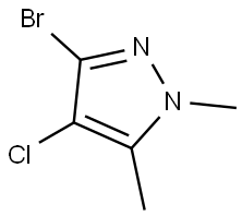 3-bromo-4-chloro-1,5-dimethyl-1H-pyrazole 结构式