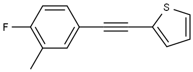 2-[2-(4-Fluoro-3-methylphenyl)ethynyl]thiophene 结构式