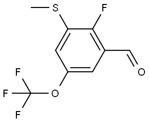 2-Fluoro-3-(methylthio)-5-(trifluoromethoxy)benzaldehyde Struktur