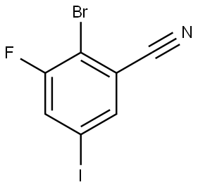 2-Bromo-3-fluoro-5-iodobenzonitrile 结构式