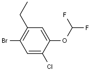 1-Bromo-5-chloro-4-(difluoromethoxy)-2-ethylbenzene 结构式