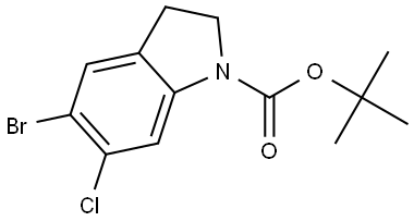 tert-butyl 5-bromo-6-chloroindoline-1-carboxylate 化学構造式