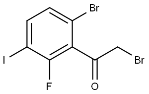 2-Bromo-1-(6-bromo-2-fluoro-3-iodophenyl)ethanone 化学構造式