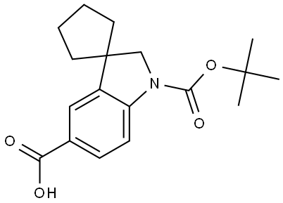 1-[(2-Methylpropan-2-yl)oxycarbonyl]spiro[2H-indole-3,1'-cyclopentane]-5-carboxylic acid Structure