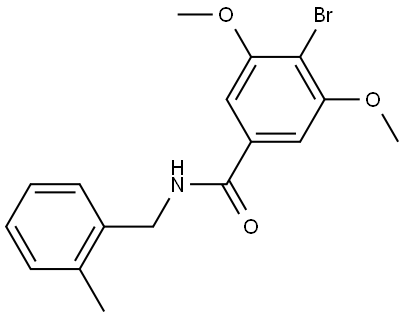 4-Bromo-3,5-dimethoxy-N-[(2-methylphenyl)methyl]benzamide Structure