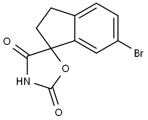 6-Bromo-2,3-dihydrospiro[1H-indene-1,5′-oxazolidine]-2′,4′-dione Structure