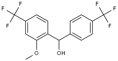 2-Methoxy-4-(trifluoromethyl)-α-[4-(trifluoromethyl)phenyl]benzenemethanol 化学構造式