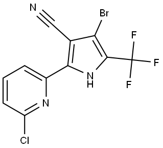 1H-Pyrrole-3-carbonitrile, 4-bromo-2-(6-chloro-2-pyridinyl)-5-(trifluoromethyl)- Structure