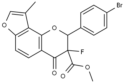 Methyl 2-(4-bromophenyl)-3-fluoro-3,4-dihydro-9-methyl-4-oxo-2H-furo[2,3-h]-1-be...,2189719-05-7,结构式