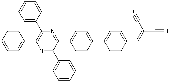 2-((4'-(3,5,6-triphenylpyrazin-2-yl)-[1,1'-biphenyl]-4-yl)methylene)malononitrile Structure