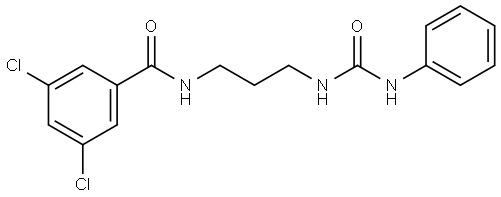 Benzamide, 3,5-dichloro-N-[3-[[(phenylamino)carbonyl]amino]propyl]- 结构式